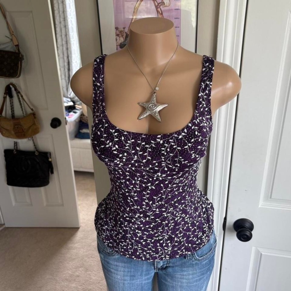y2k 2000s fairy floral purple tank top
